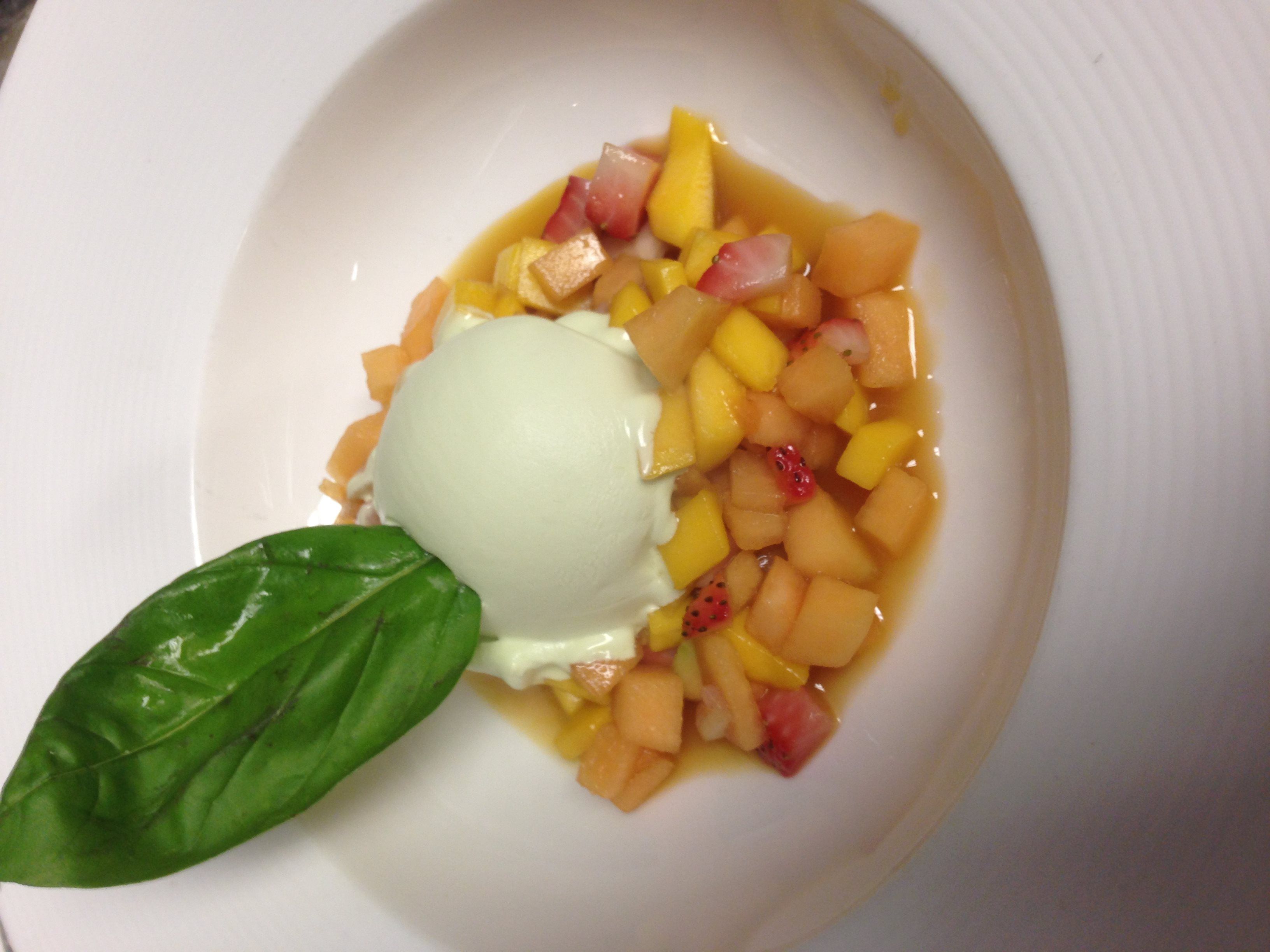 ice cream and fruits