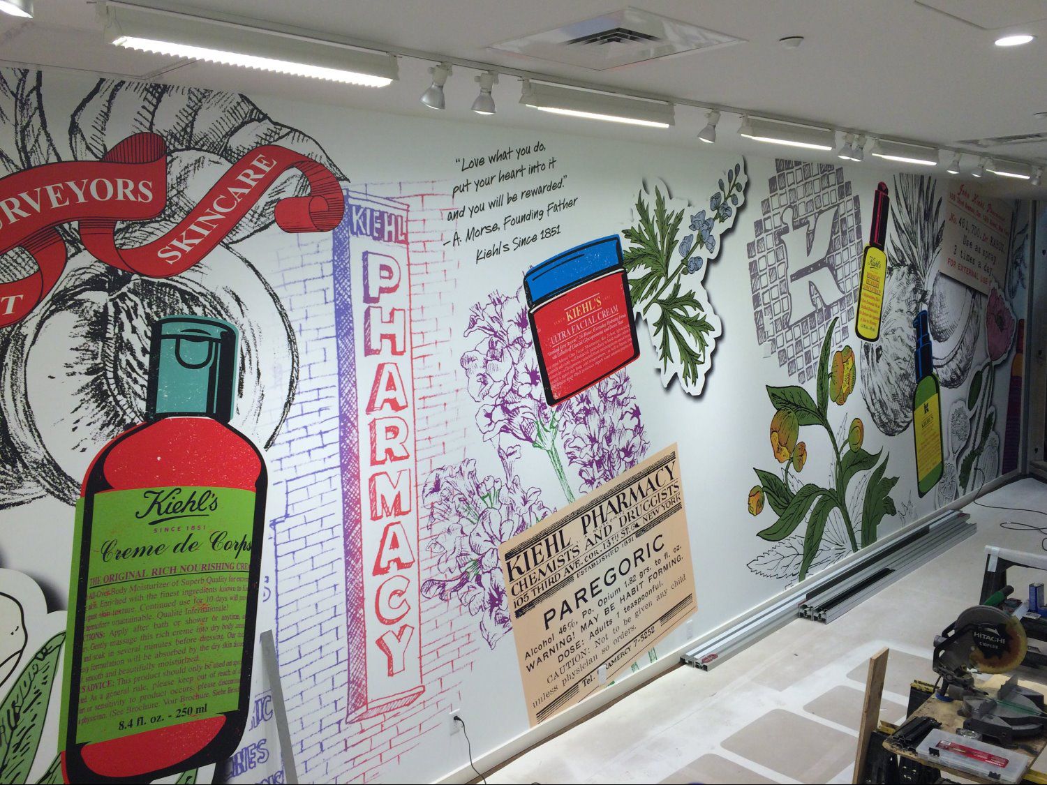 Kiehl's Custom Wall Mural at The Mall at University Town Center