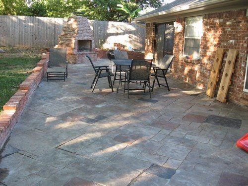 Stamped Concrete - European Slate (custom stain accents)