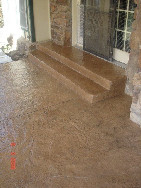 After Stamped Concrete - Patio - Old Granite (Almond with Brown Derby & Charcoal)