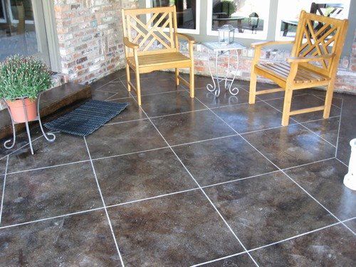 Stained Concrete & Score - Patio (Black)