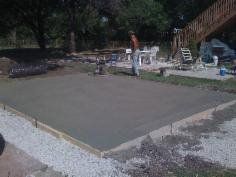 Detached garage foundation concrete