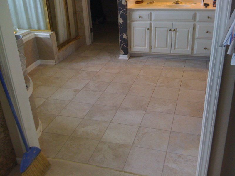 Carpet removal and tile installation