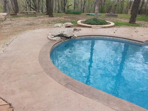 Stamped Concrete - Pool Deck & Coping - Old Granite