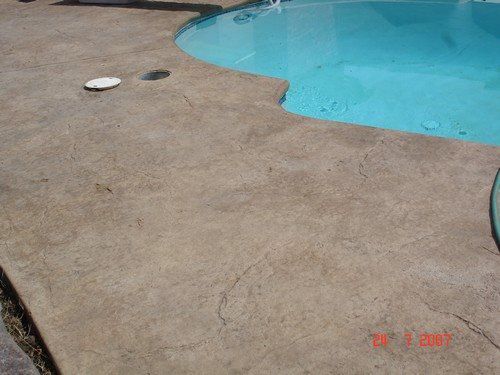 Stamped Concrete - Pool Deck - Old Granite (Antique White with Sand Buff & Charcoal)
