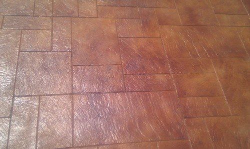Stamped Concrete with Acid Stain - Driveway Approach - Royal Ashlar (Cola-Vintage Umber mix)
