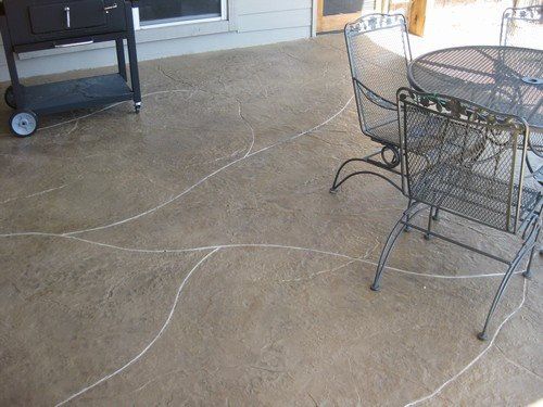 Patio - Old Granite w Custom Scoreline (Almond w Dark Walnut & Silver)