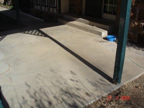 Before Stamped Concrete - Patio - Old Granite (Almond with Brown Derby and Charcoal)