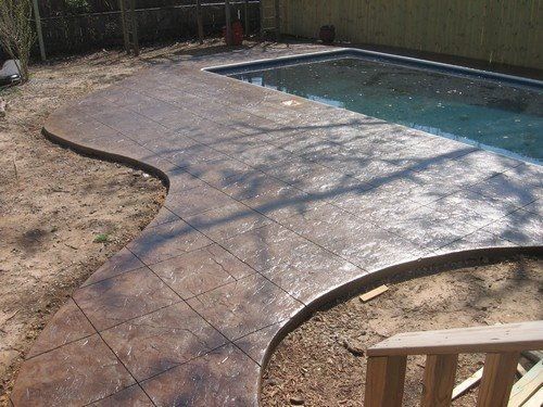 Stamped Concrete - Pool Deck - Old Granite & Scored