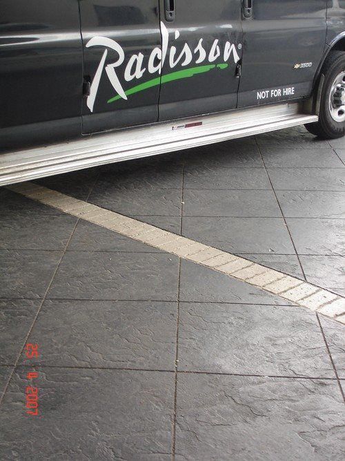 Stamped Concrete - Drive - Scored - Italian Slate with Brick Runner