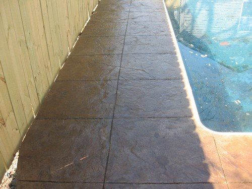 Stamped Concrete - Pool Deck - Scored Old Granite
