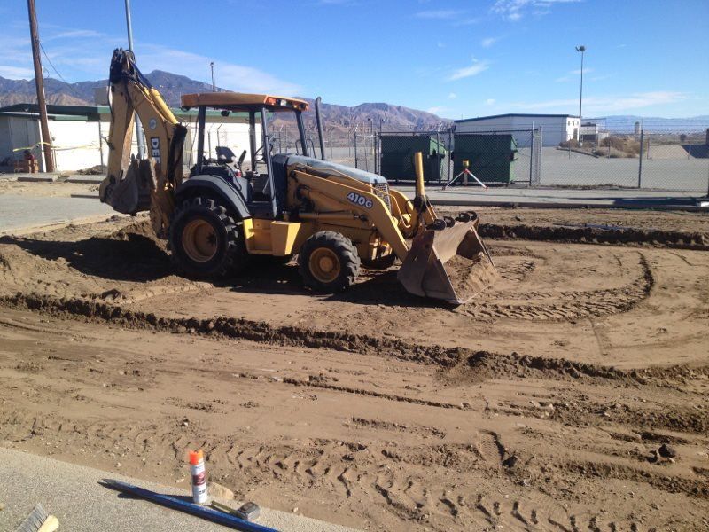 excavator and bulldozer