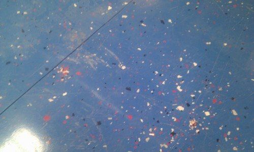 Before removal of epoxy floor coating (do-it-yourself epoxy paint)