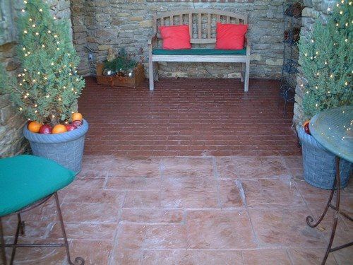 Stamped Concrete - Running Bond Brick (Porch) - Royal Ashlar (Courtyard)