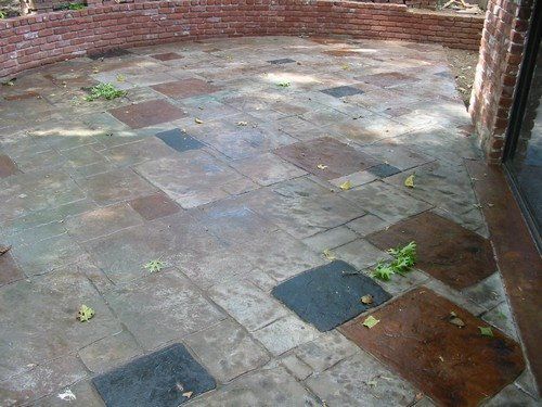 Stamped Concrete - Patio - European Slate (custom stain accents)
